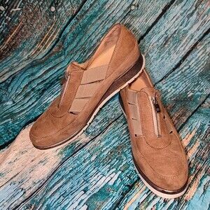 Brunate Size 40 Tan Gold Leather Suede Platform Sneakers with Zipper